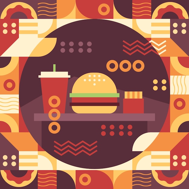 Ilustración geométrica de diseño plano
