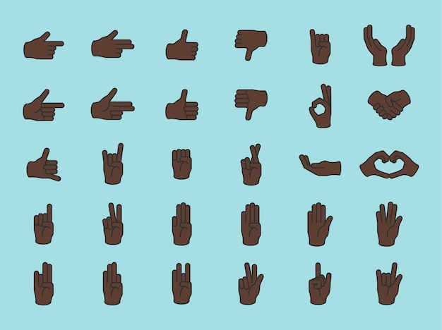 Vector gratuito ilustración del gesto de las manos en línea delgada