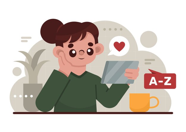Ilustración de glosario de diseño plano