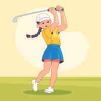 Vector gratuito ilustración de golf dibujada a mano