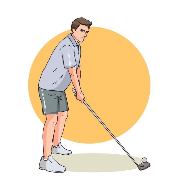 Ilustración de golf dibujada a mano