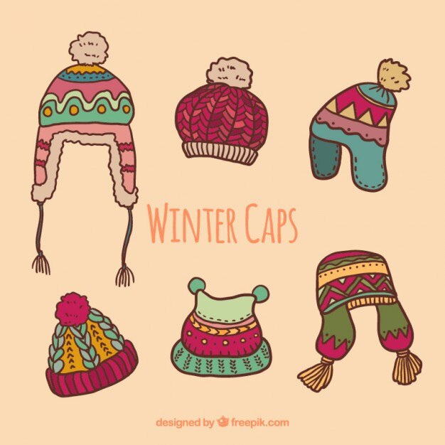 Ilustración de gorros de invierno