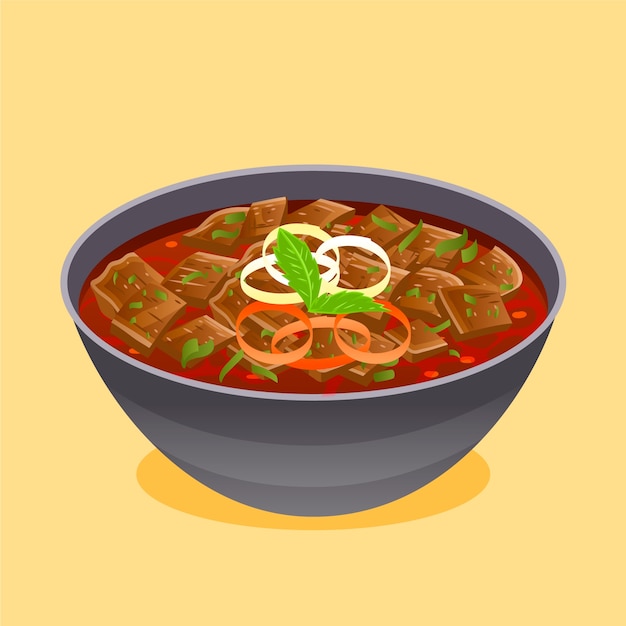 Vector gratuito ilustración de goulash de diseño plano