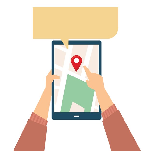 Ilustración de GPS diciendo la ruta.