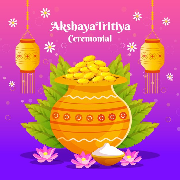 Vector gratuito ilustración de gradiente akshaya tritiya