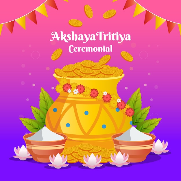 Vector gratuito ilustración de gradiente akshaya tritiya