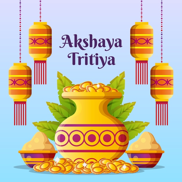 Vector gratuito ilustración de gradiente akshaya tritiya