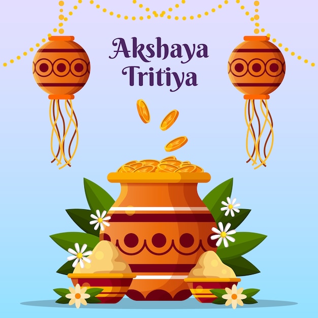 Vector gratuito ilustración de gradiente akshaya tritiya