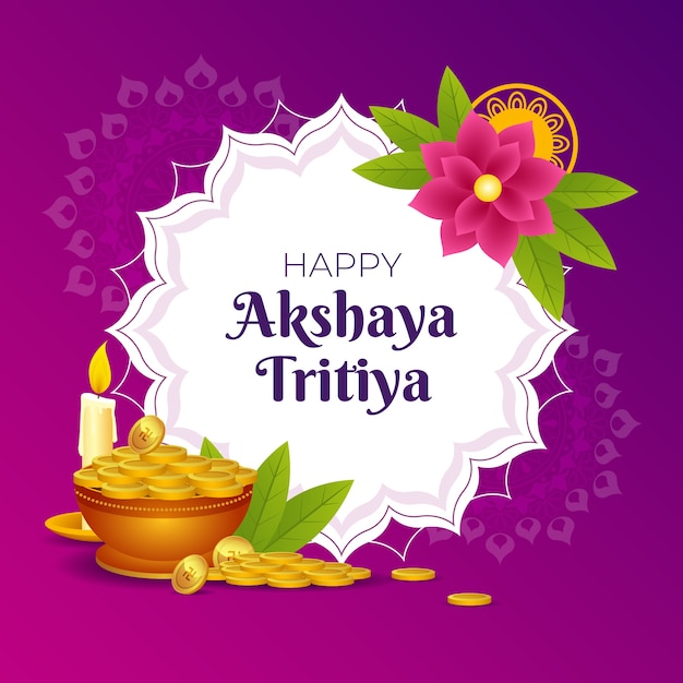 Vector gratuito ilustración de gradiente akshaya tritiya