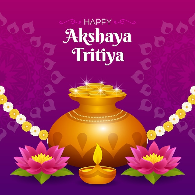 Vector gratuito ilustración de gradiente akshaya tritiya