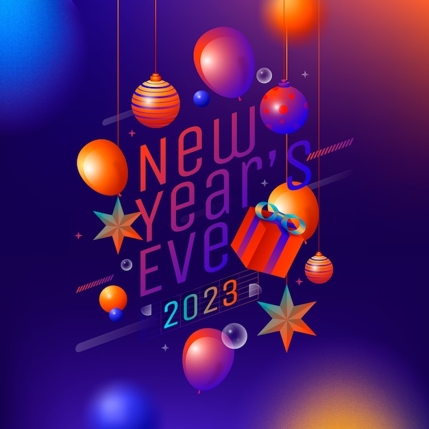 Vector gratuito ilustración de gradiente año nuevo 2023