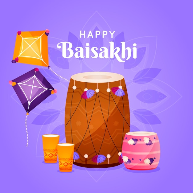 Ilustración de gradiente baisakhi