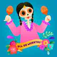 Vector gratuito ilustración gradiente para la celebración del dia de muertos