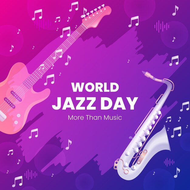 Ilustración en gradiente para la celebración del Día Mundial del Jazz