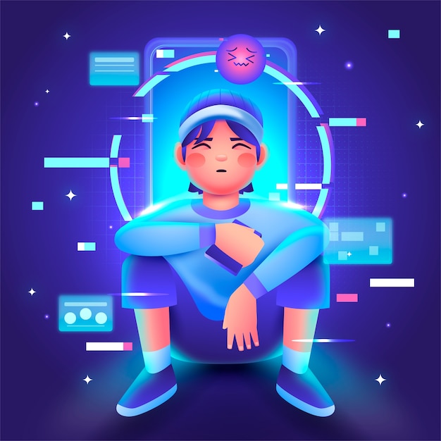 Ilustración de gradiente de ciberenfermo