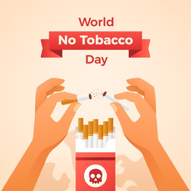 Ilustración de gradiente para la conciencia del día sin tabaco.
