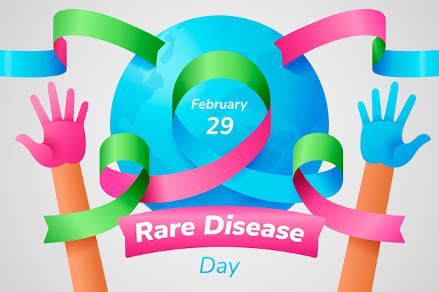 Ilustración en gradiente para la concienciación sobre el día de las enfermedades raras