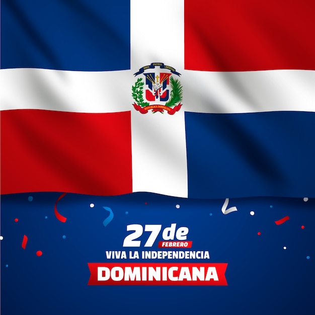 Vector gratuito ilustración en gradiente para el día de la independencia de la república dominicana