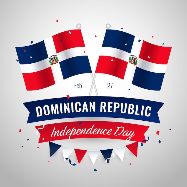 Vector gratuito ilustración en gradiente para el día de la independencia de la república dominicana