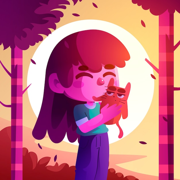Ilustración gradiente del día internacional del beso