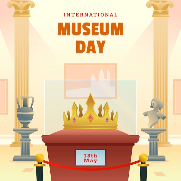 Ilustración en gradiente para el día internacional de los museos