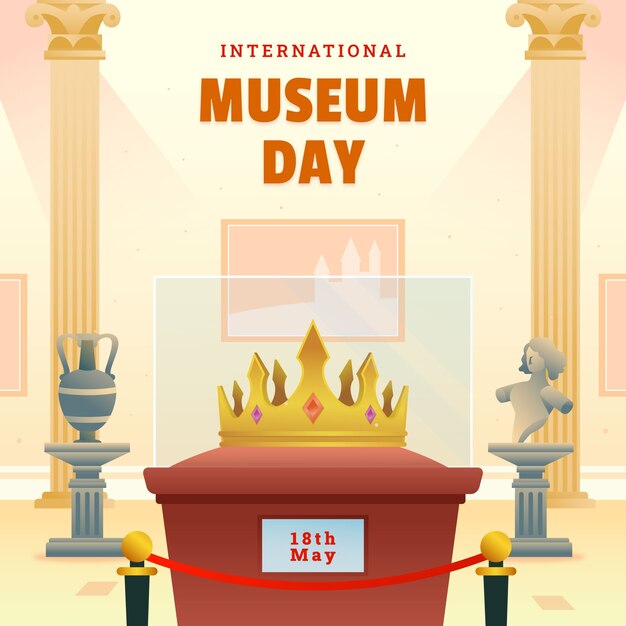 Ilustración en gradiente para el día internacional de los museos