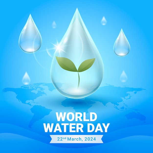 Ilustración gradiente del día mundial del agua.