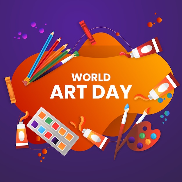 Vector gratuito ilustración en gradiente para el día mundial del arte