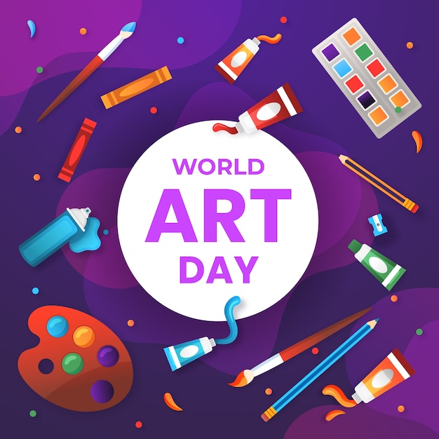 Ilustración en gradiente para el día mundial del arte