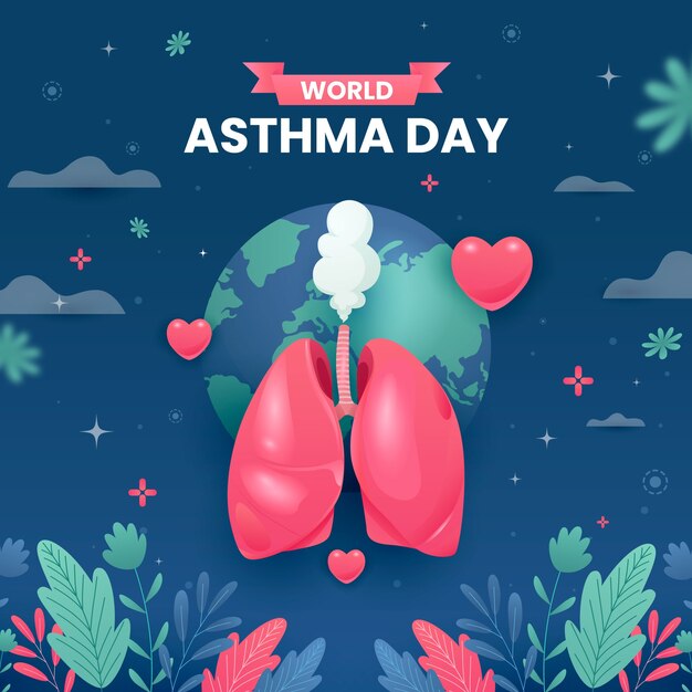 Ilustración gradiente del día mundial del asma