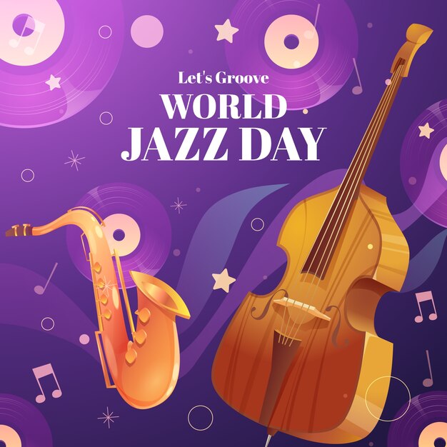 Ilustración en gradiente para el día mundial del jazz