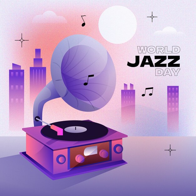 Ilustración en gradiente para el día mundial del jazz