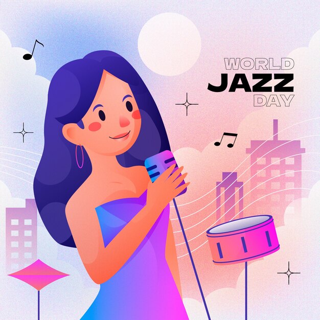 Ilustración en gradiente para el día mundial del jazz