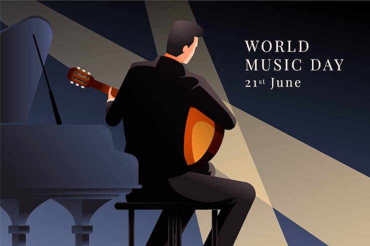 Vector gratuito ilustración de gradiente del día mundial de la música