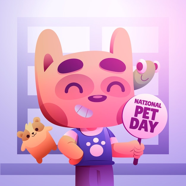 Vector gratuito ilustración gradiente del día nacional de las mascotas