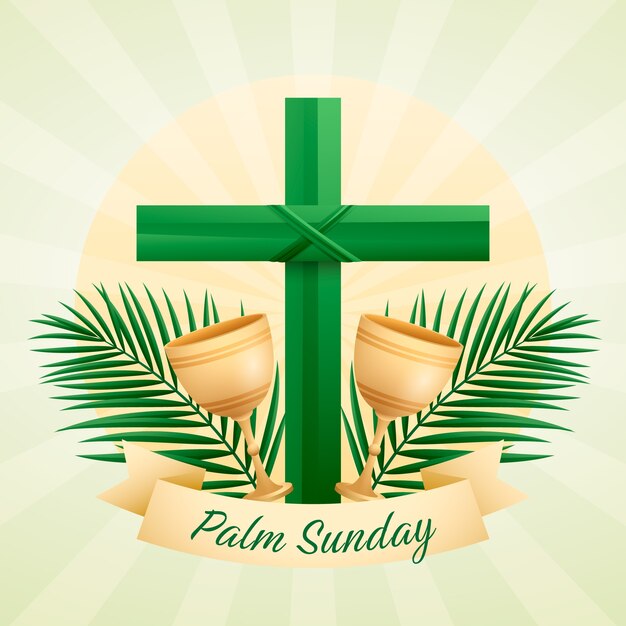 Ilustración de gradiente para el domingo de palma.