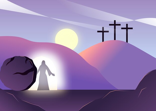 Ilustración de gradiente de domingo de pascua