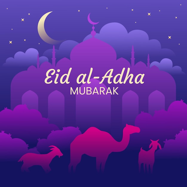 Ilustración de gradiente de eid al-adha