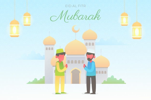 Ilustración de gradiente de eid al-fitr