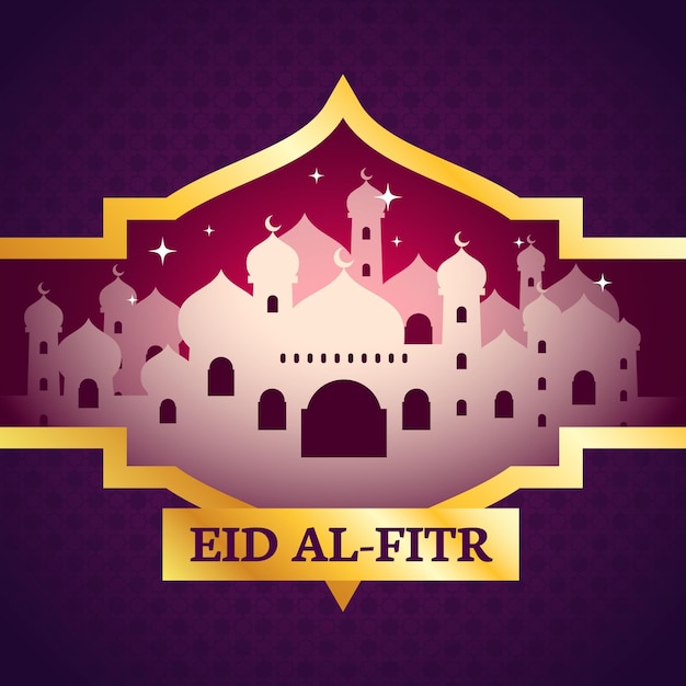 Vector gratuito ilustración de gradiente de eid al-fitr