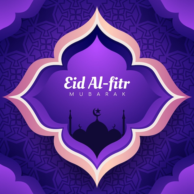 Vector gratuito ilustración de gradiente eid al-fitr