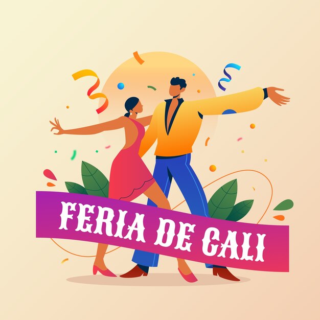 Ilustración del gradiente de la feria de cali