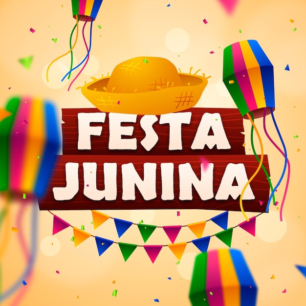 Ilustración de gradiente de festa junina