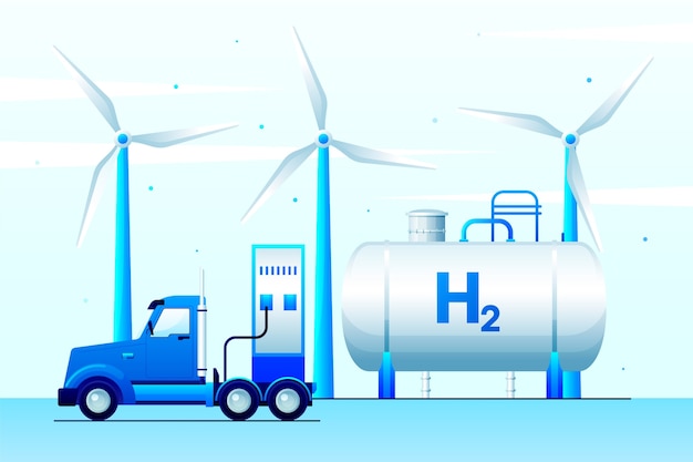 Ilustración de gradiente de hidrógeno