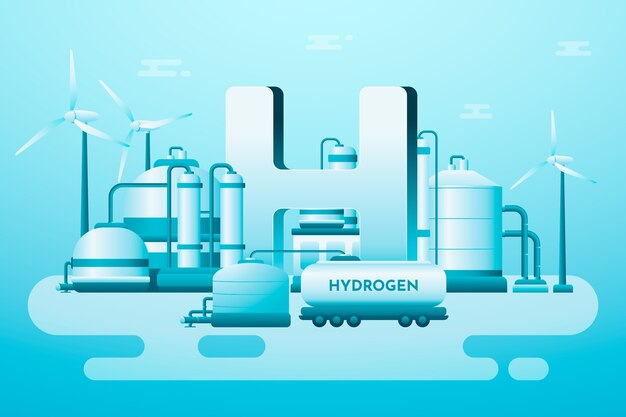 Ilustración de gradiente de hidrógeno