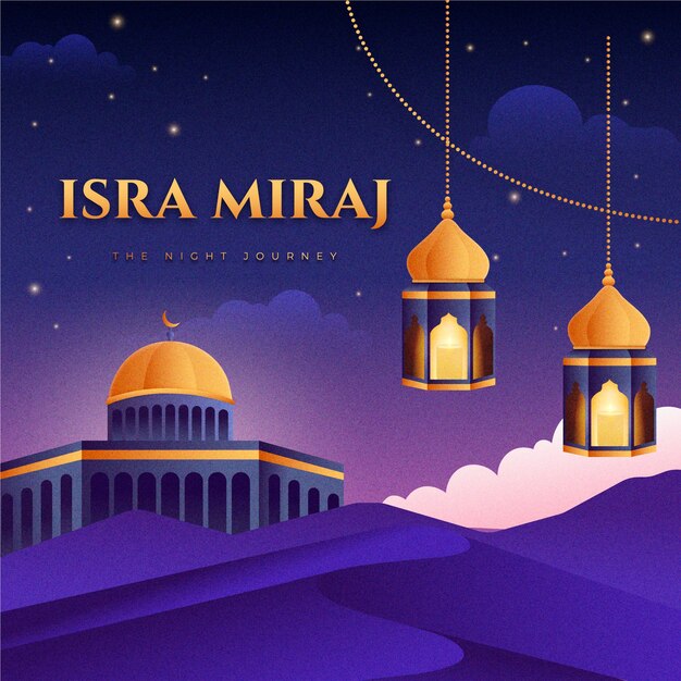 Ilustración de gradiente para isra miraj