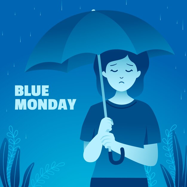 Ilustración de gradiente para el lunes azul