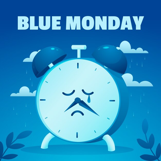 Ilustración de gradiente para el lunes azul