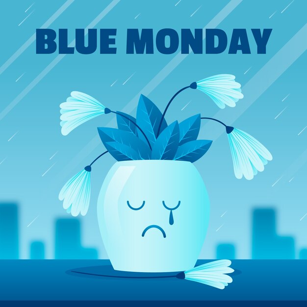 Ilustración de gradiente para el lunes azul
