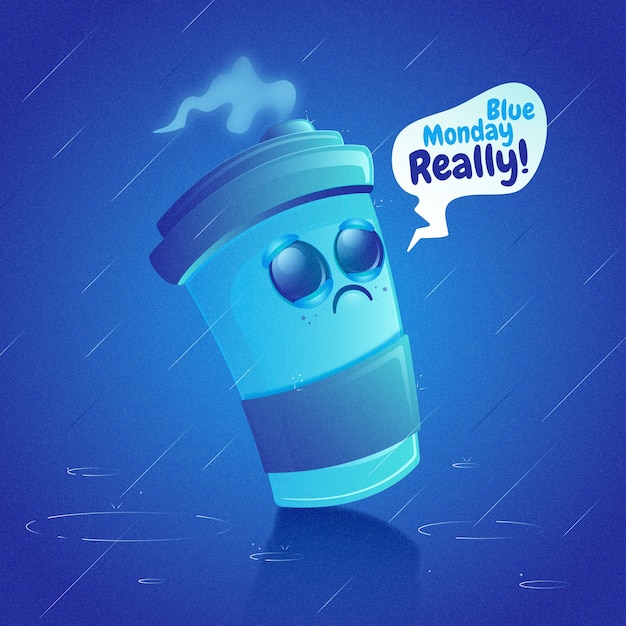 Ilustración de gradiente para el lunes azul